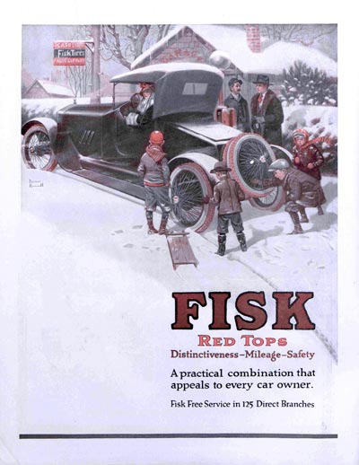 “Fisk Tires” by Norman Rockwell from January 13, 1917