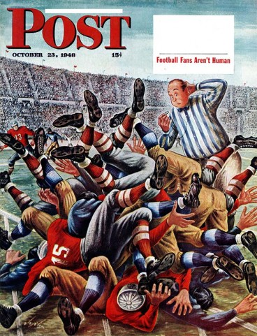 Football Pile-up by Constantin Alajalov from October 23, 1948