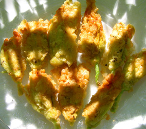 Stuffed and Fried Squash Blossoms