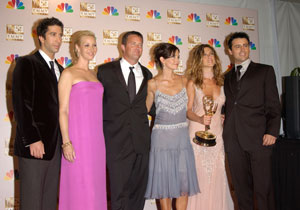 The cast of "Friends" after receiving an Emmy in 2002 Featureflash / Shutterstock.com