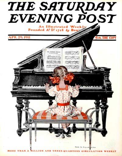 Girl Playing Piano from April 29, 1911