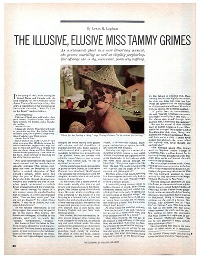 Tammy Grimes Article