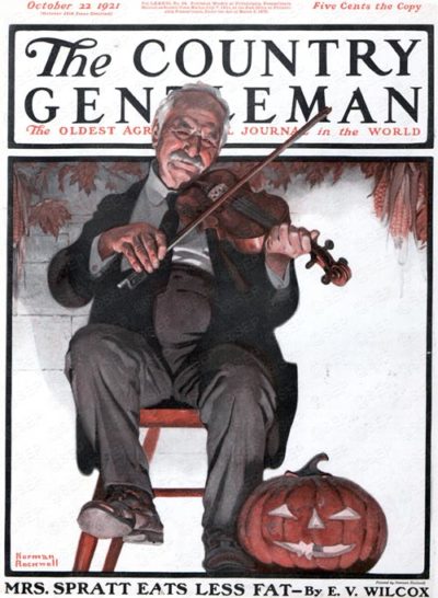 Country Gentleman Halloween Fiddler by Norman Rockwell From October 22, 1921
