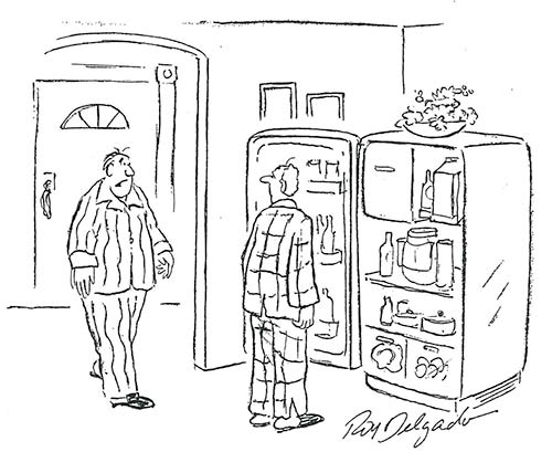 “I hate to barge into your house like this, but I heard you opening your refrigerator.” September/October 1996