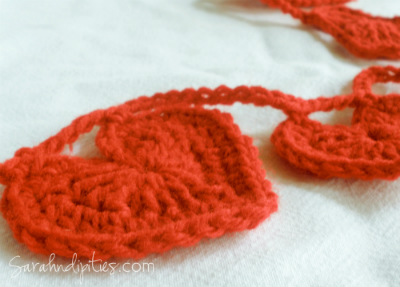 crochet heart garland