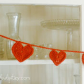 crocheted heart garland