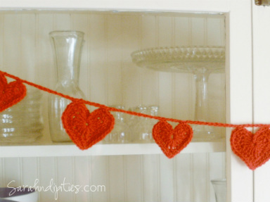 crocheted heart garland