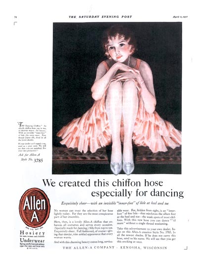 Hosiery Ad from April 2, 1927