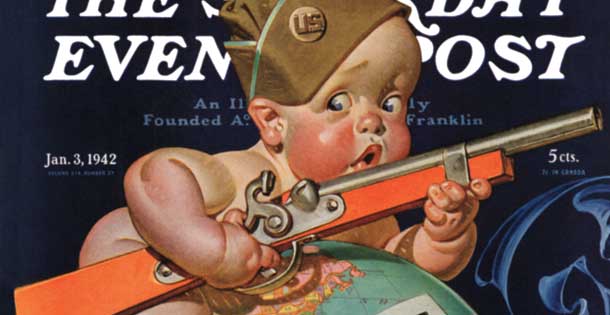 From the archive: J.C Leyendecker's 1942 New Year's Baby reflected the anxiety felt by the American public as we dropped our isolationist stance and prepared for war.