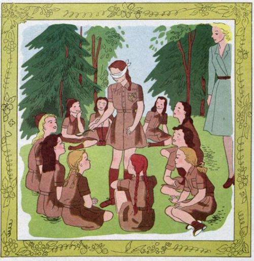 Girl scouts playing a game