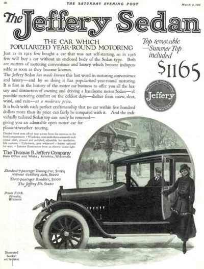 Jeffery Car Ad March 4, 1916
