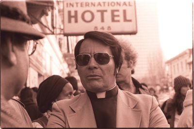 Jim Jones in 1977. (Photo by Nancy Wong; Wikimedia Commons)