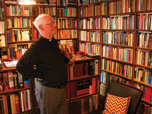 John Polkinghorne in a library.