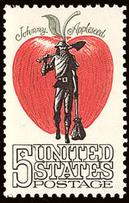 Postage stamp depicting Johnny Appleseed
