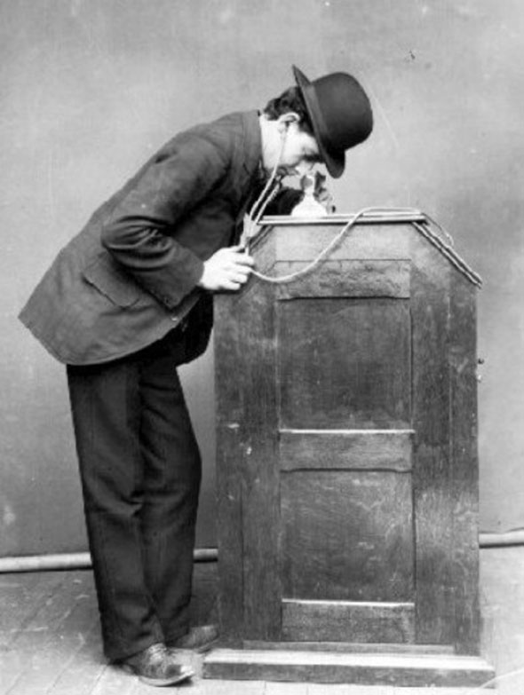Long before technology went digital, devices like this kinetophone (a kinetoscope with a phonograph inside) were presumed to be making people more impatient and less focused.
