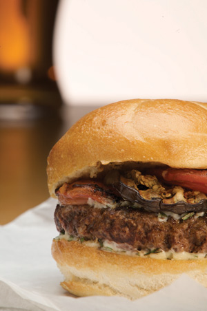 Lamb Burgers with Lemon Rosemary Aioli. Photo courtesy of the American Lamb Board.