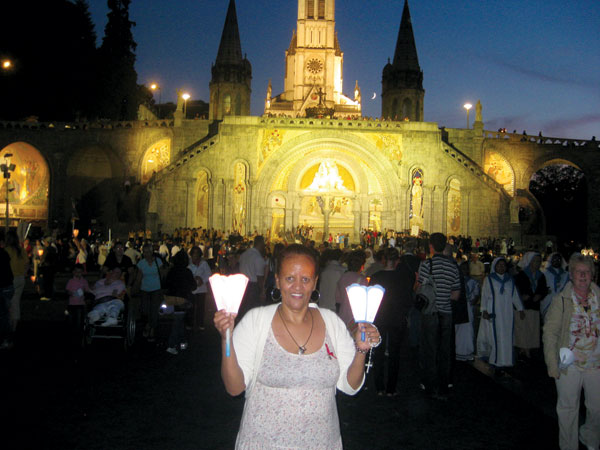 Also in search of a miracle, Selam — whose name means peace — befriended Paris while at Lourdes. Photo courtesy Jill Paris.