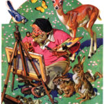 Artist and Animals by J.C. Leyendecker
