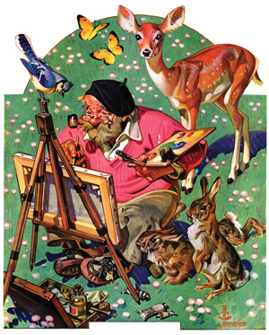 Artist and Animals by J.C. Leyendecker