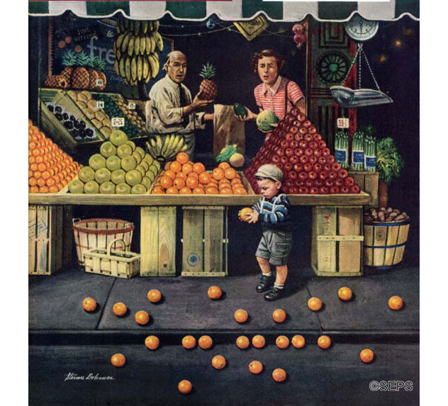 Stevan Dohanos, Toddler and Oranges, Sept 19 1953