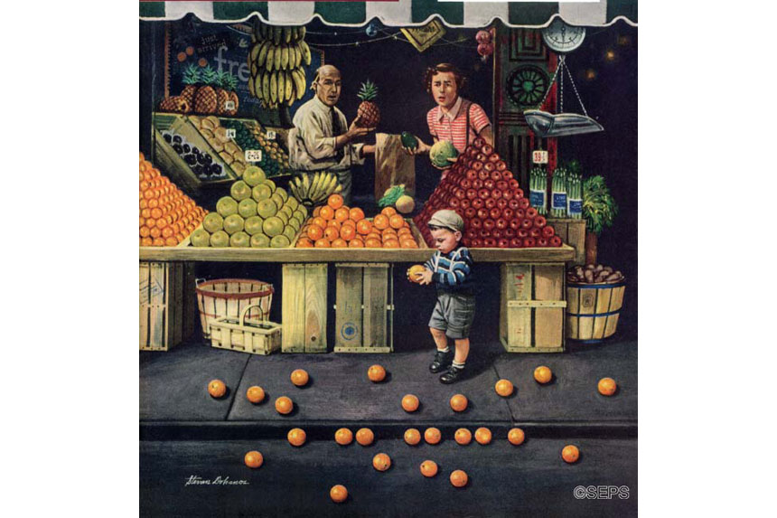 Stevan Dohanos, Toddler and Oranges, Sept 19 1953