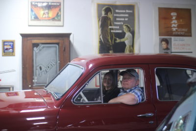 Marcus Winslow, Jr. and Pam Crawford in a 1949 Ford