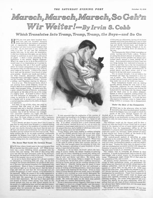 Read the entire article "Marsch, Marsch, Marsch, So Gehn Wir Weiter" by Irvin S. Cobb from the pages of the Post