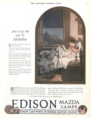 See the complete set of the Edison Mazda Advertisement series illustrated by Norman Rockwell from the pages of The Saturday Evening Post.