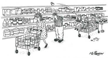 My-Cart "Uhh…excuse me ma'am, but you've…uh…taken my cart by mistake. I believe that's yours over there." From Sep/Oct 92