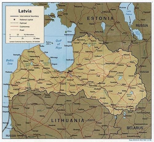 Map of Latvia