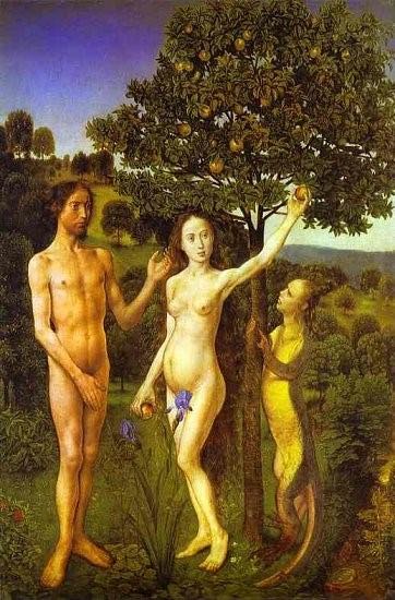 Painting of Adam and Eve in the Garden of Eden