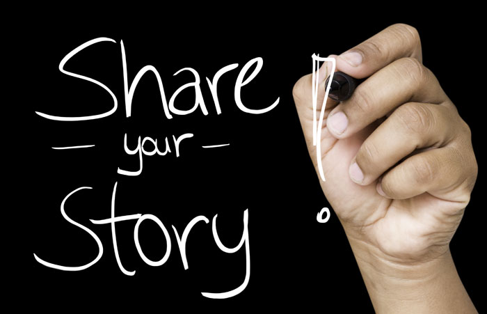 "Share Your Story" word art
