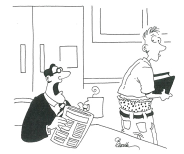 “You’ve going to school like that? When I was a kid, I used to have nightmares about showing up at school in my underwear.” May/June 06