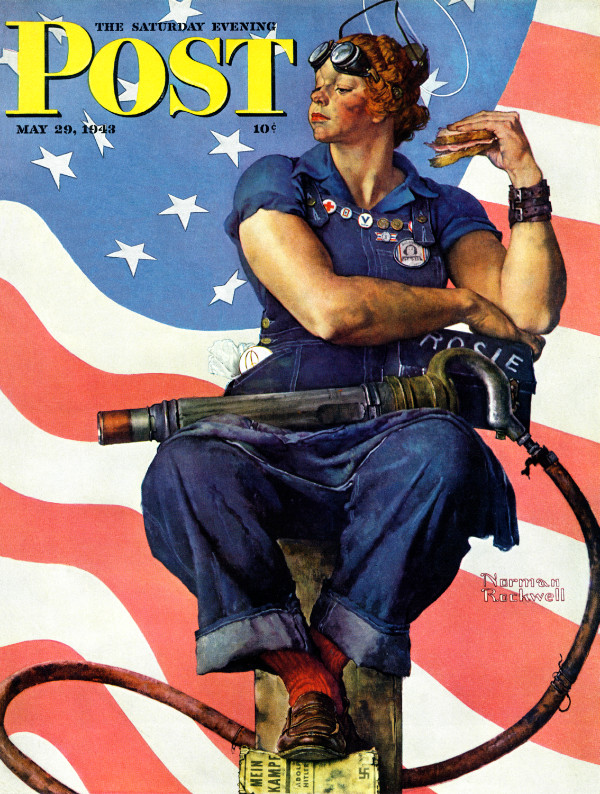 The famous Rosie the Riveter cover of the Saturday Evening Post