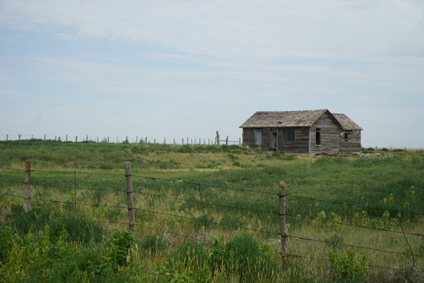An abandoned homestead west of Gate