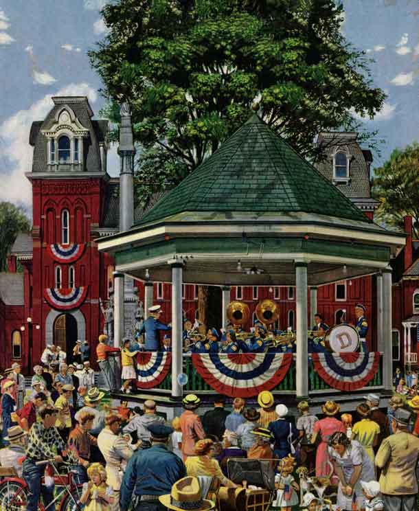 <em>Patriotic Band Concert</em> <br /> Stevan Dohanos <br /> July 7, 1951 © SEPS