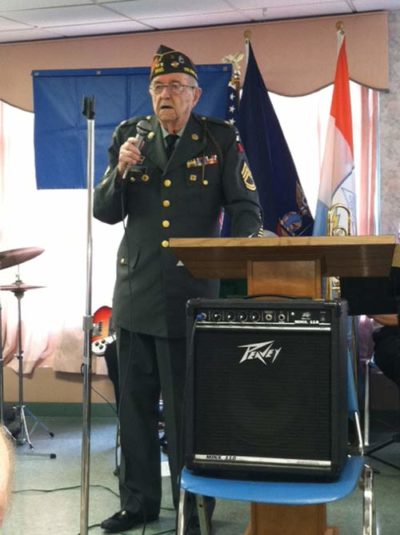 "Fred Randall at the 16th annual Flag Day Ceremony at the Annie Schaeffer Senior Center. 