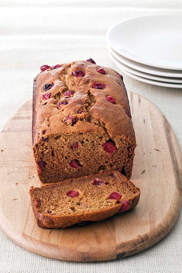 pumpkin bread with cranberries