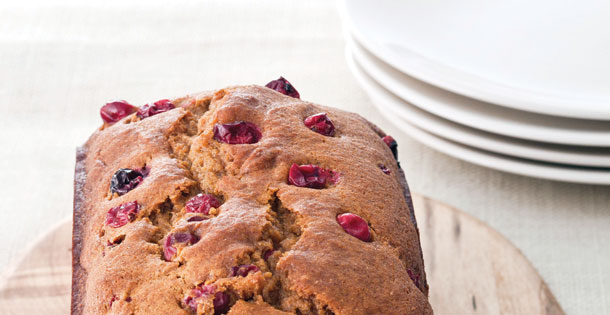 pumpkin bread with cranberries