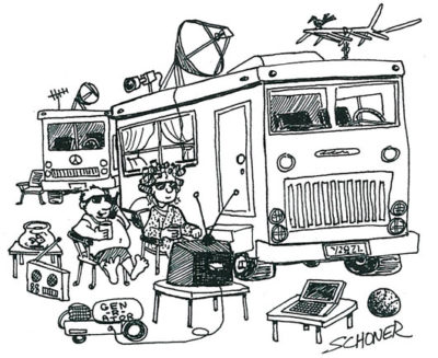 RV camping cartoon