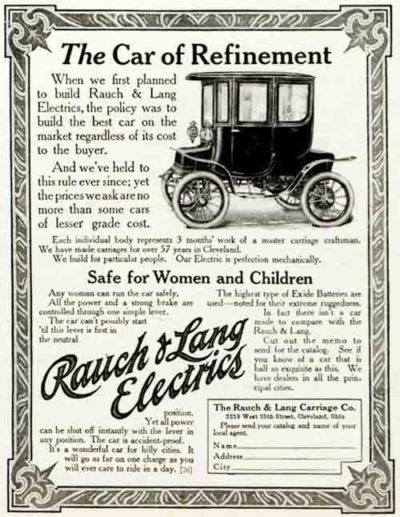 Rauch & Lang Car Ad 1910