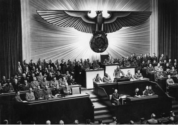 Adolf Hitler addresses Reichstag