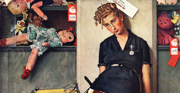 Santa's Helper by Norman Rockwell