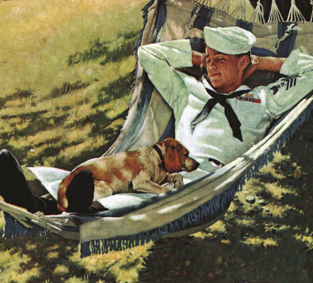 Sailor sleeping in a hammock