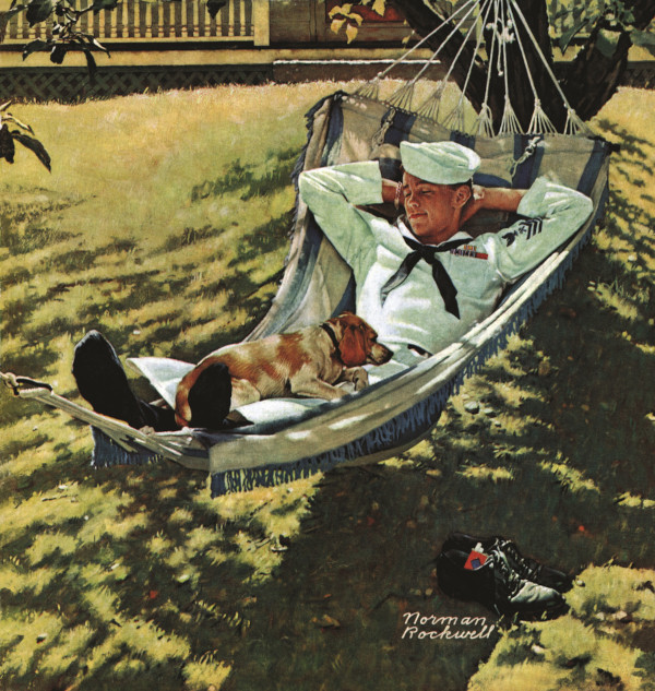 Sailor sleeping in a hammock