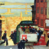 This September 29, 1945 Post cover by Mead Schaeffer fueled a save-the-cable-car campaign.