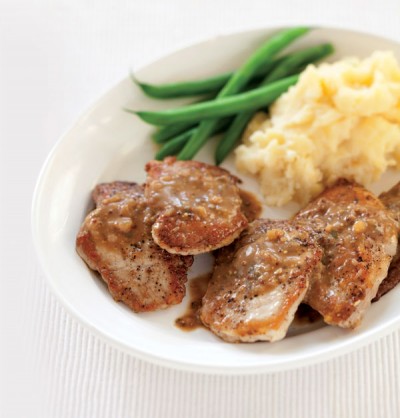 Sautéed Pork Cutlets with Mustard-Cider Sauce