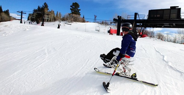 Lisa Niver on a monoski