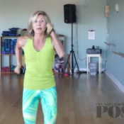 Invoke Instructor Molly Tittle demonstrates sprint-in-place workouts from Darryl Edwards.