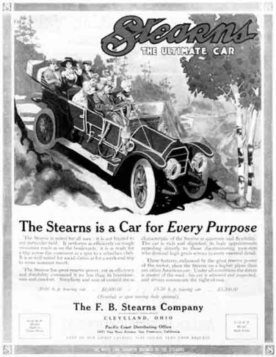 Stearns Car Ad August 27, 1910